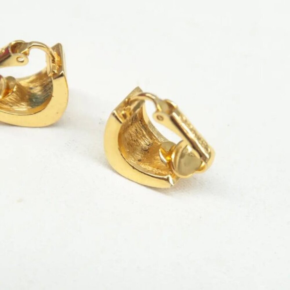 100% Authentic DIOR Gold Metal Clip-On Earrings 323-092924 - Picture 4 of 9